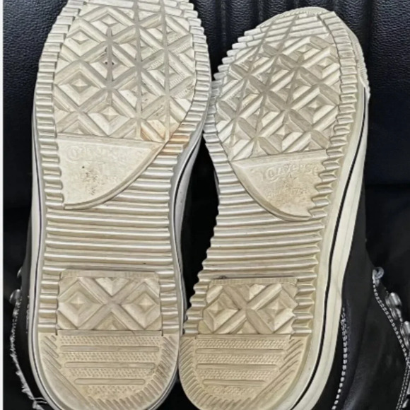 Converse All Star Black Leather High Top, Fuzzy Sherpa Liner  8 men/10 women - Picture 4 of 11